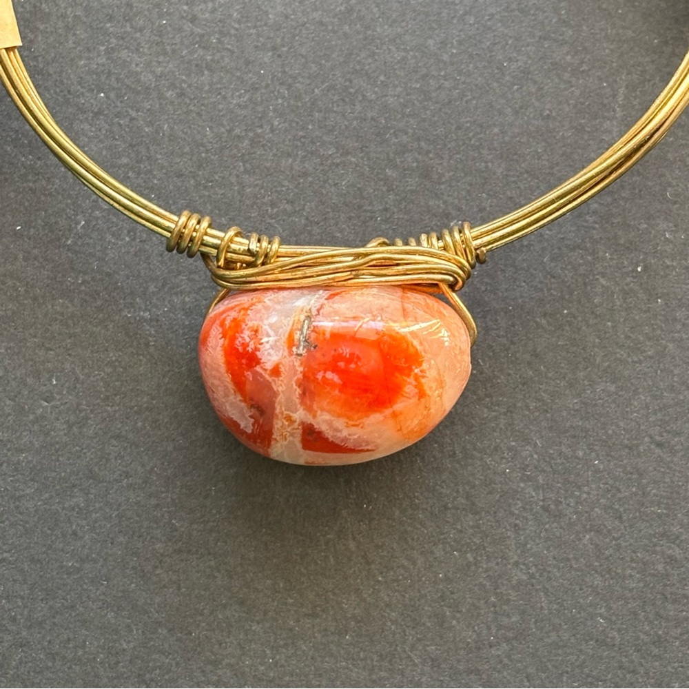 Ocean Jasper Crazy Lace Agate Wire Wrapped Bracelet | 7.5 IN - Picture 4 of 8